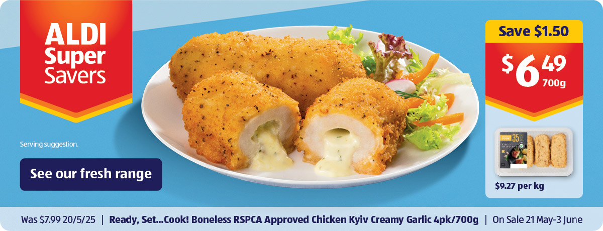 Ready, SetCook! Boneless RSPCA Approved Chicken Kyiv Creamy Garlic 4pk / 700g