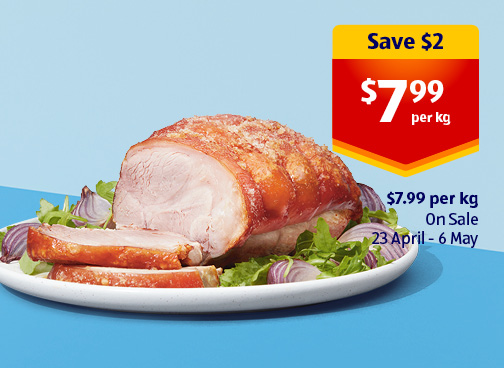 Ironbark Pork Boneless Pork Leg Roast per kg