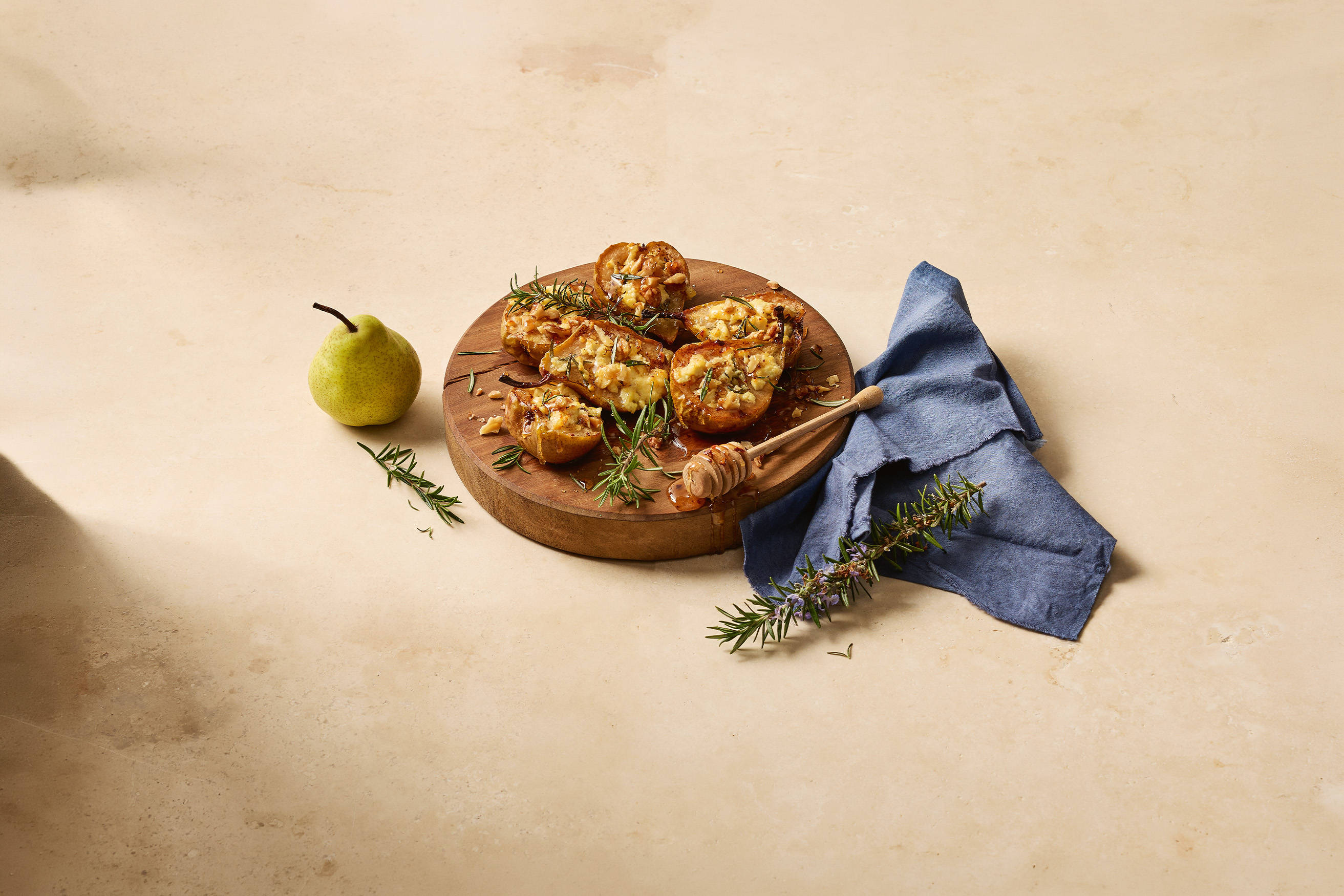 Roasted Pears with Persian Fetta, Walnuts and Hot Honey Recipe