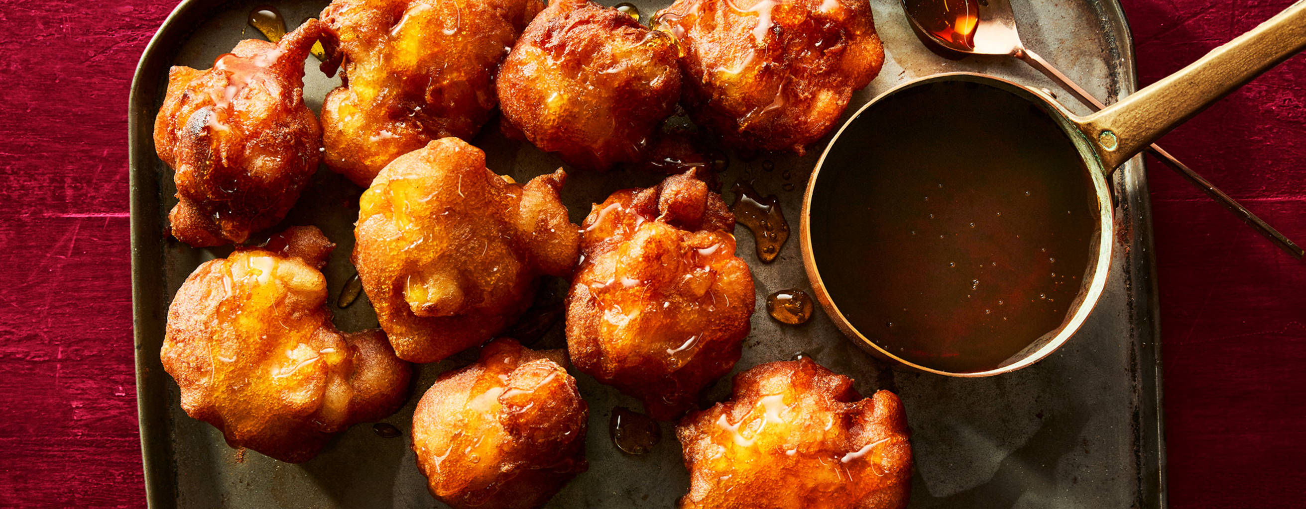 Apple Fritters Recipe Served with Burnt Honey | Dessert Fritters