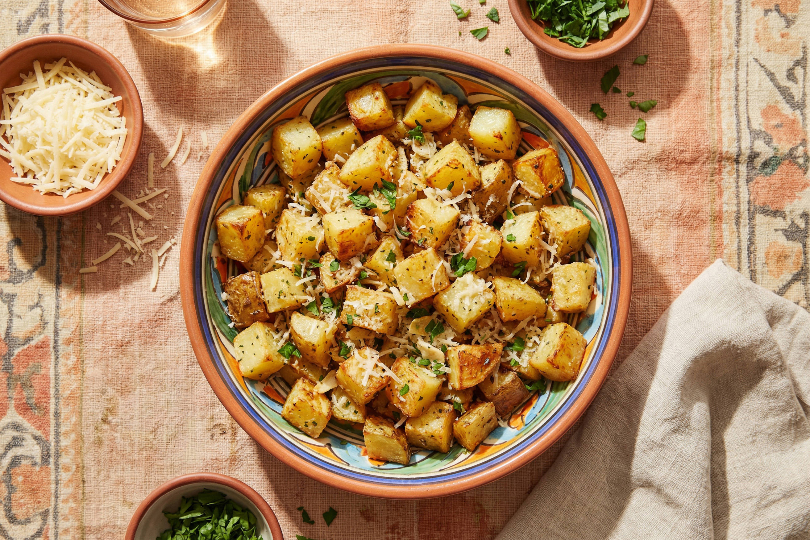 Air Fryer Garlic Parmesan Potato Cubes