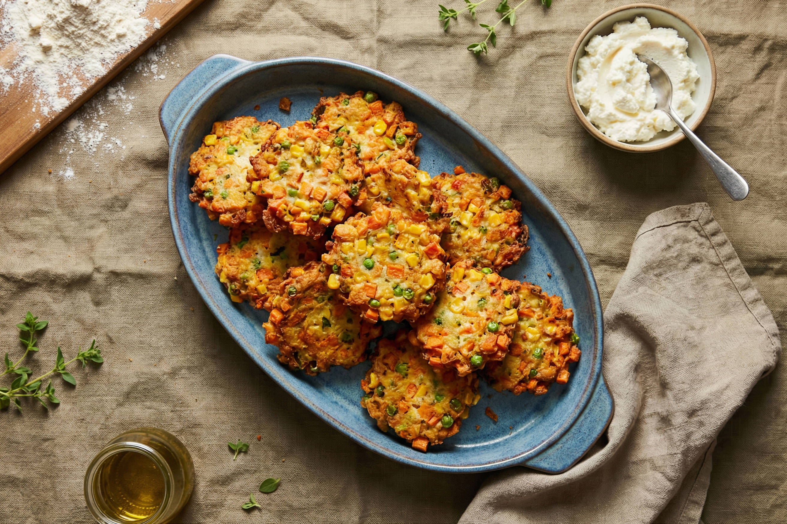 Air Fryer Veggie and Ricotta Fritters