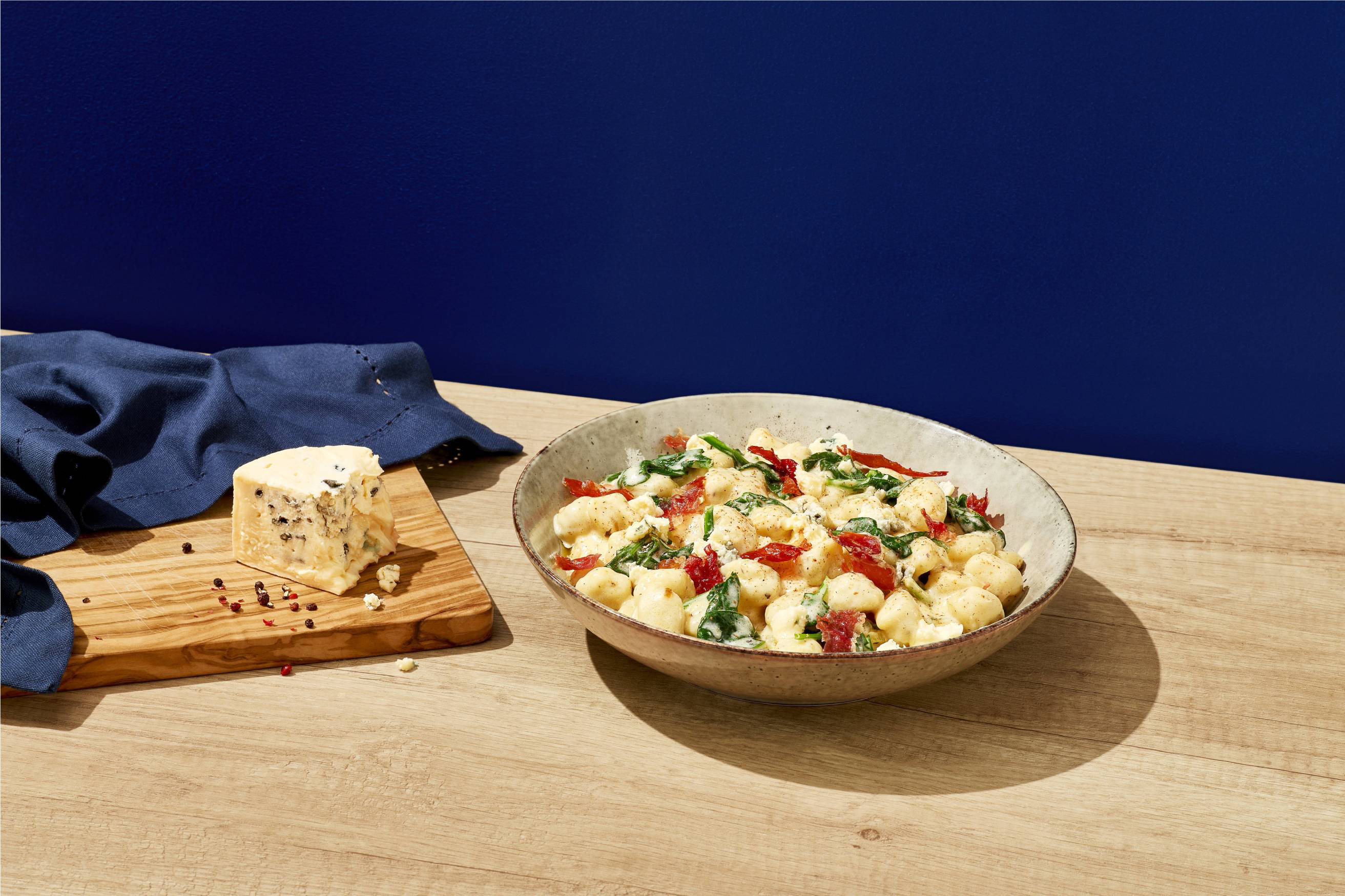 Blue Cheese Truffle Gnocchi with Crispy Prosciutto Recipe