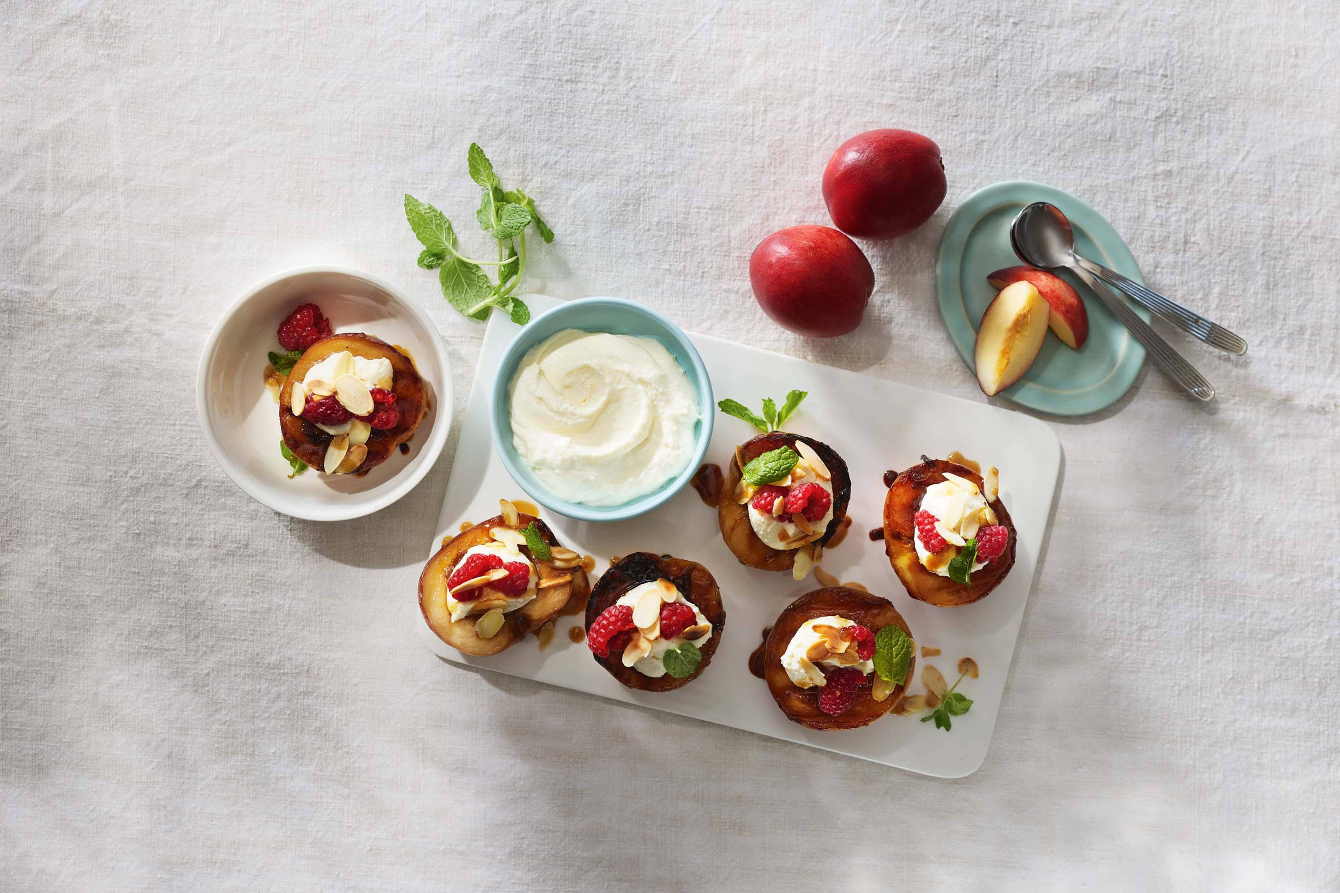 Charred Nectarines with Whipped Ricotta Recipe