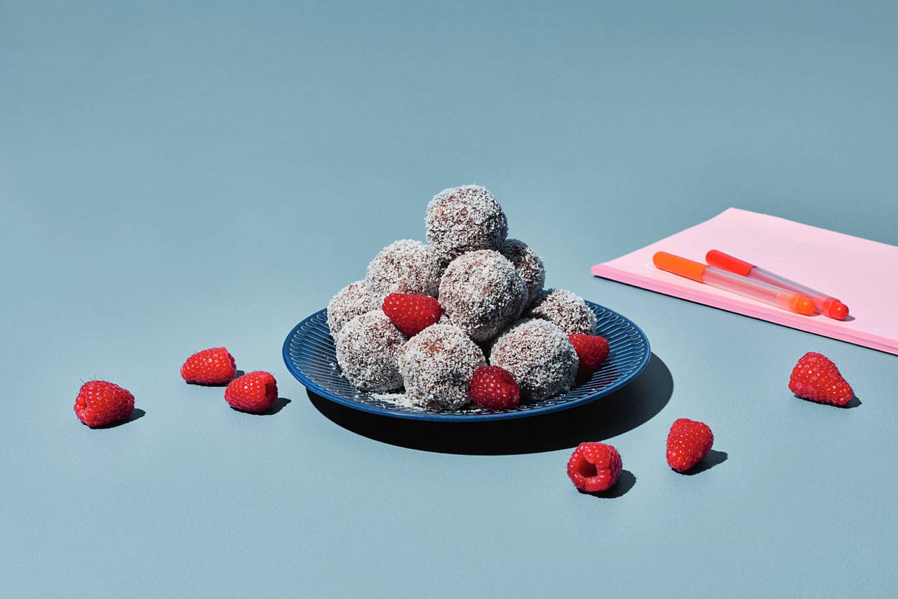 Coconut &amp; Raspberry Bliss Balls