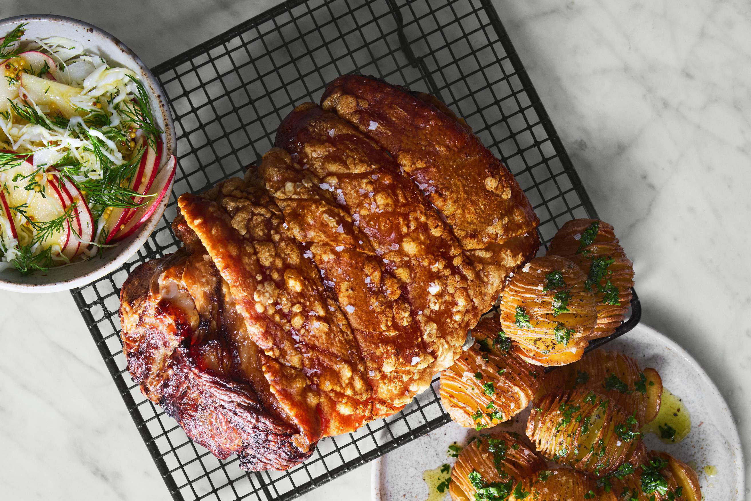 Crispy Pork Roast with Fresh Apple Slaw