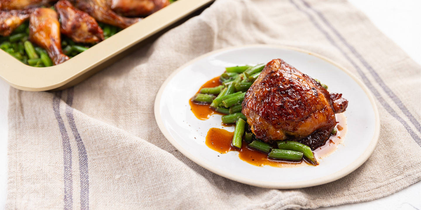 Sticky Soy Chicken and Beans Recipe