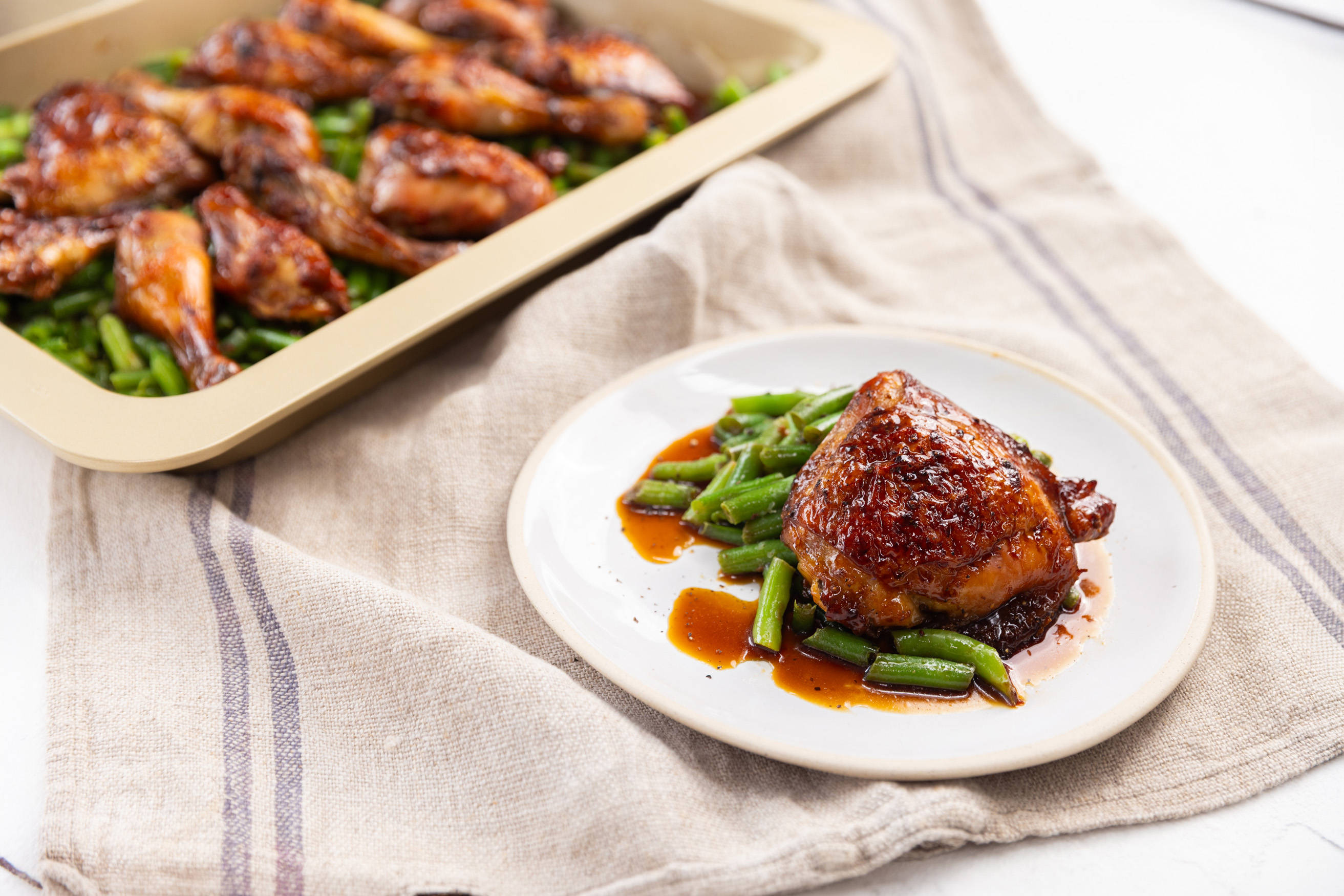 Sticky Soy Chicken and Beans Recipe