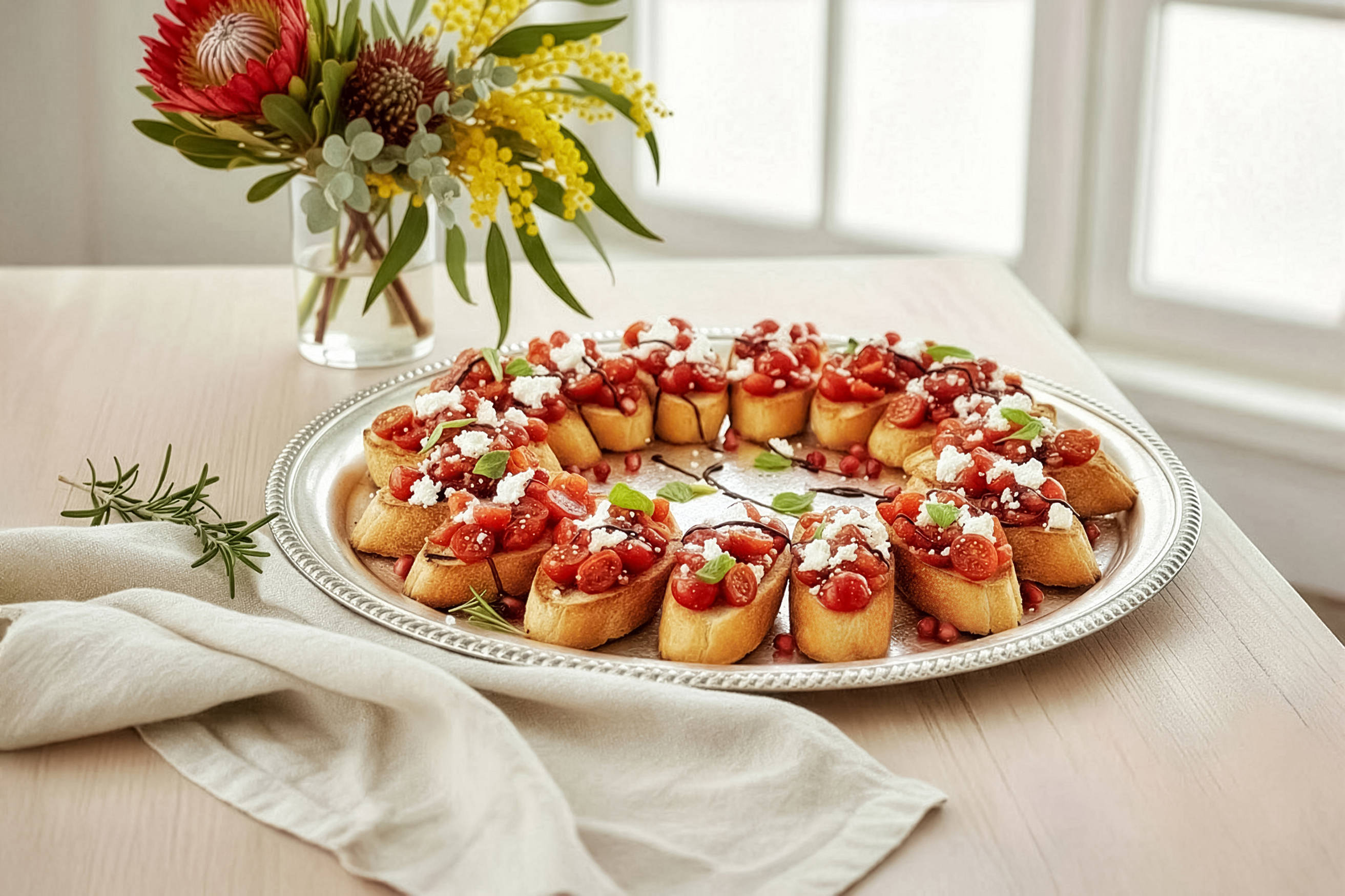 Festive Bruschetta Wreath Recipe