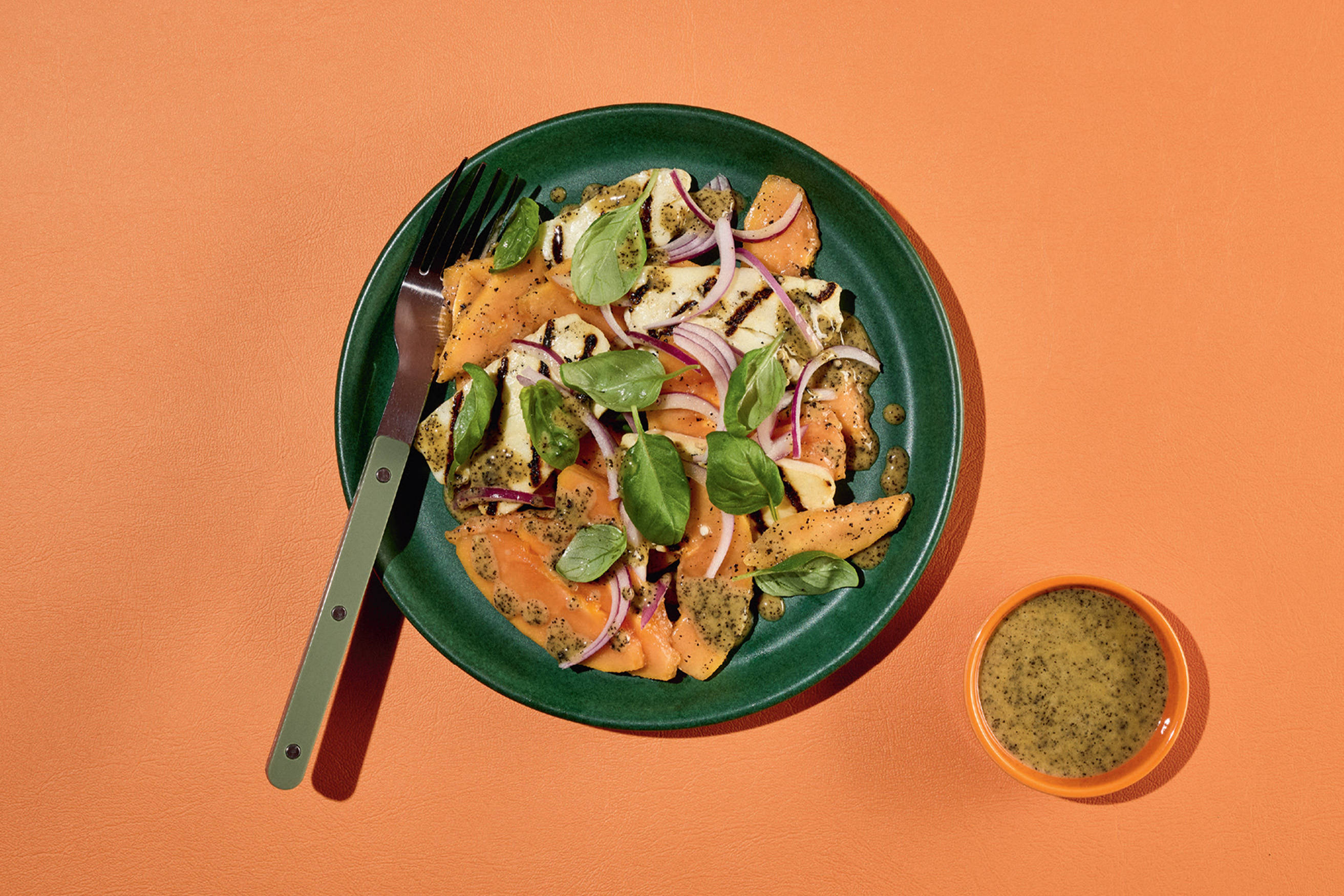 Grilled Halloumi and Papaya Salad Recipe