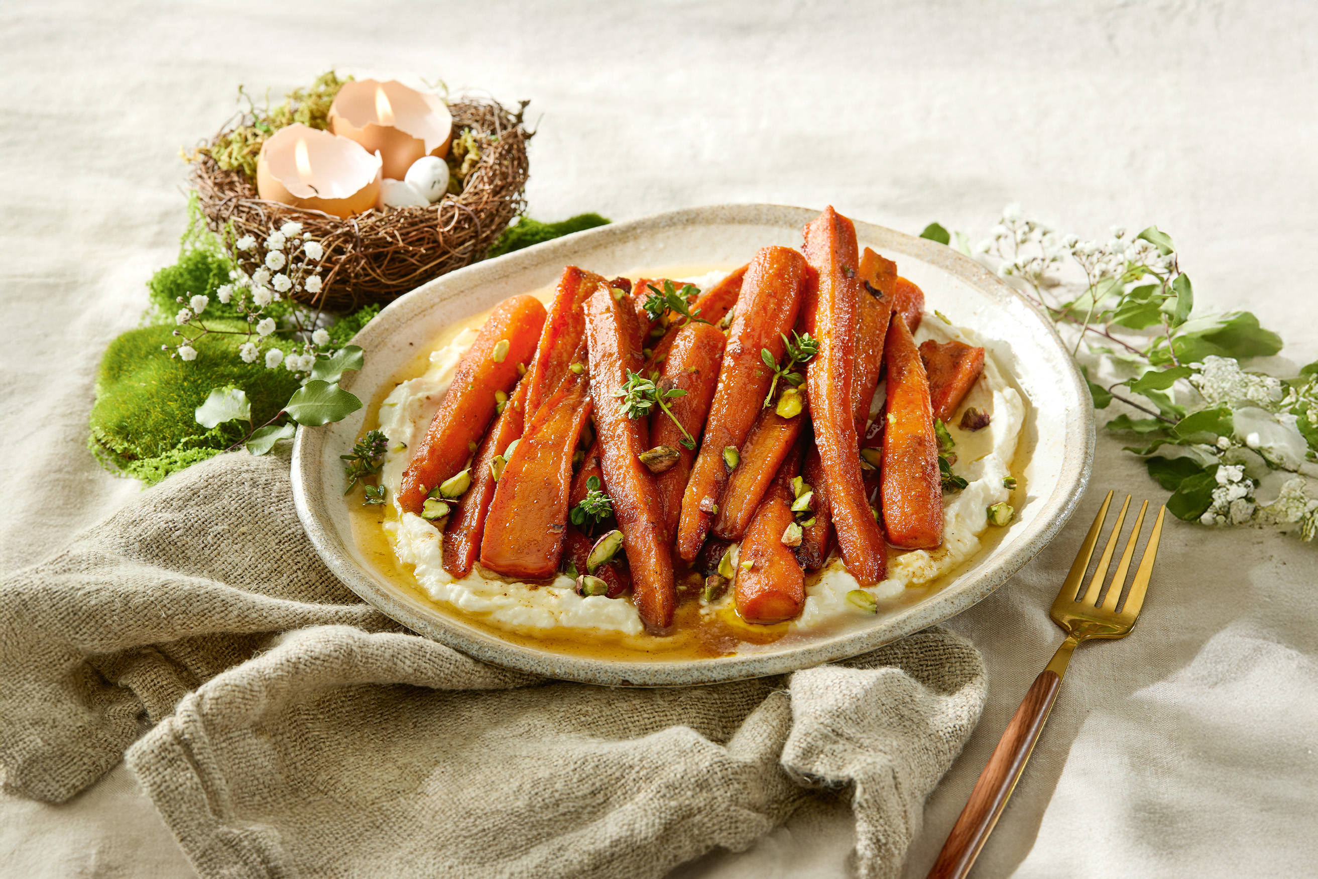 Honey Glazed Carrots with Whipped Ricotta Recipe