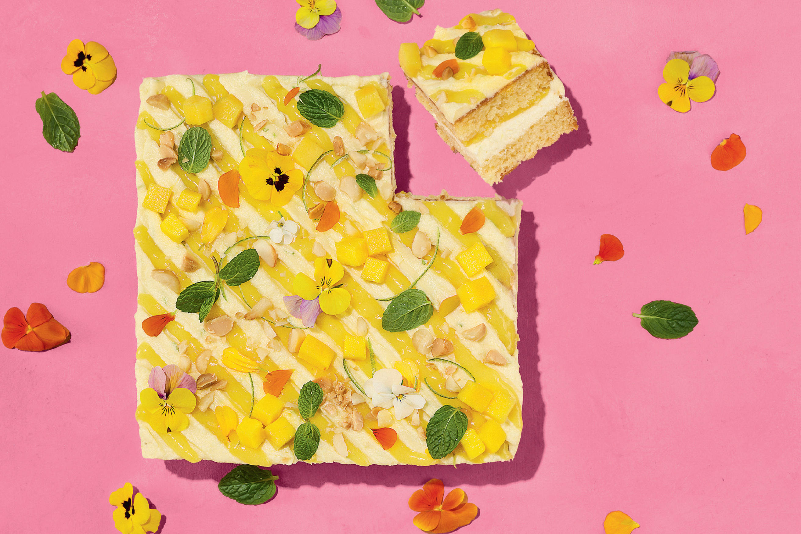 Mango Ripple Slab Cake Recipe