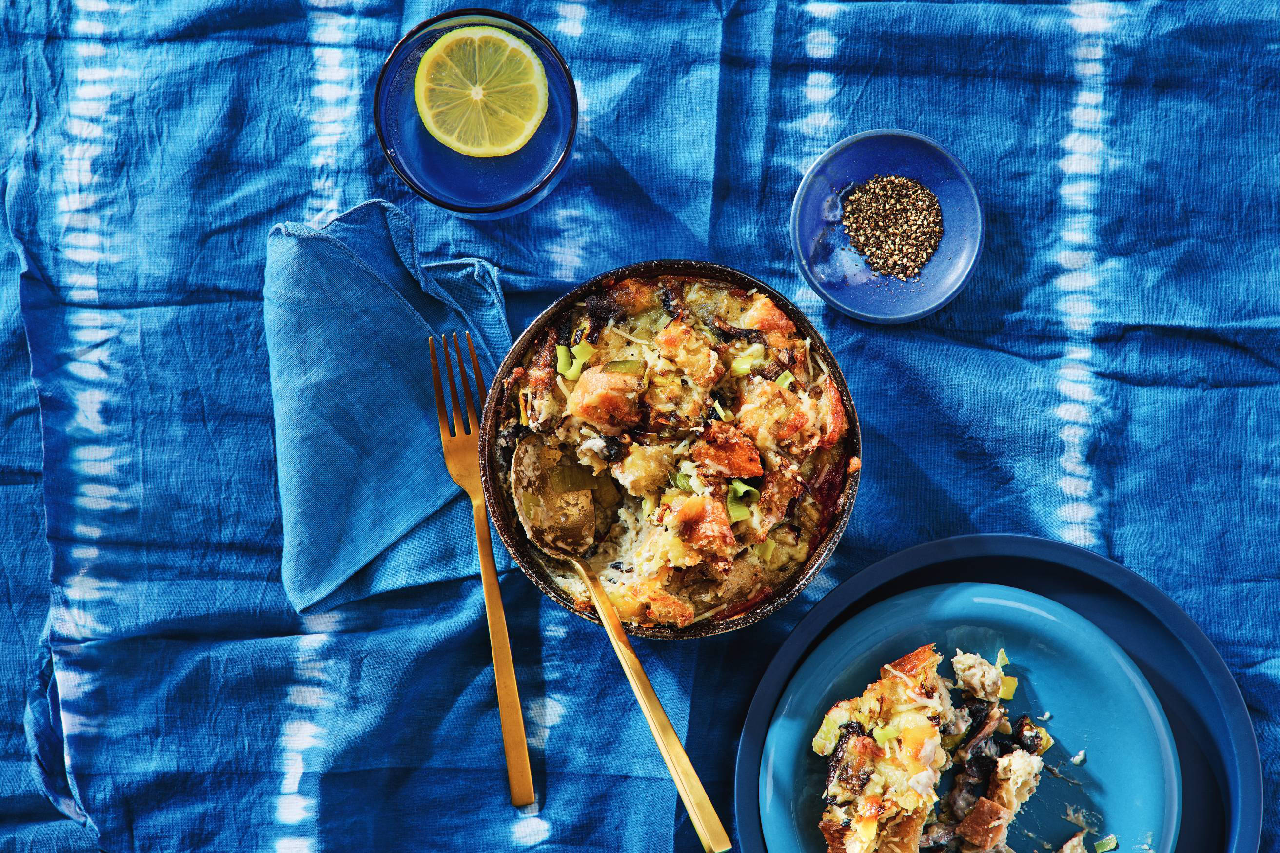 Mushroom and Parmesan Bread and Butter Pudding Recipe