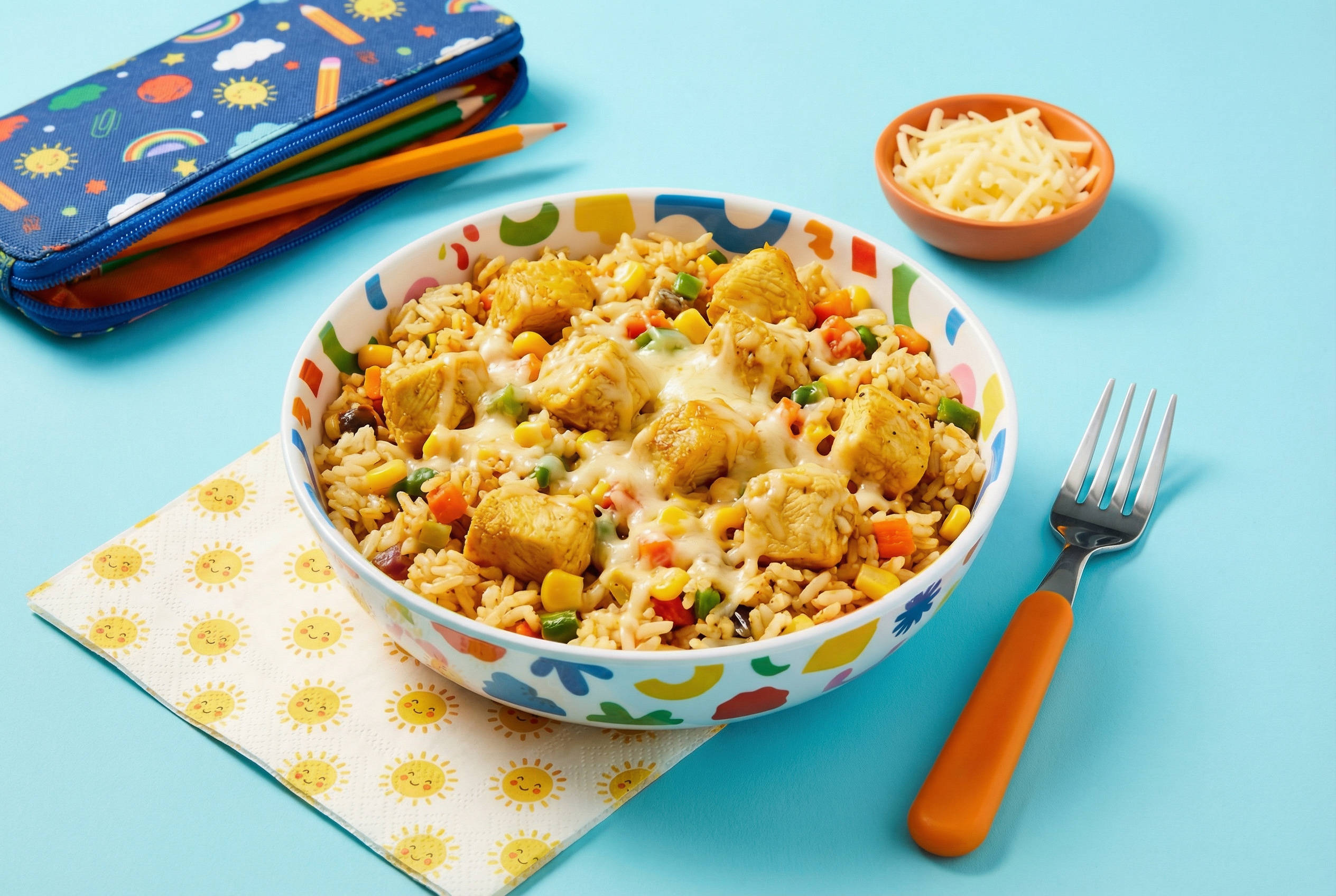 One Pan Cheesy Chicken Rice