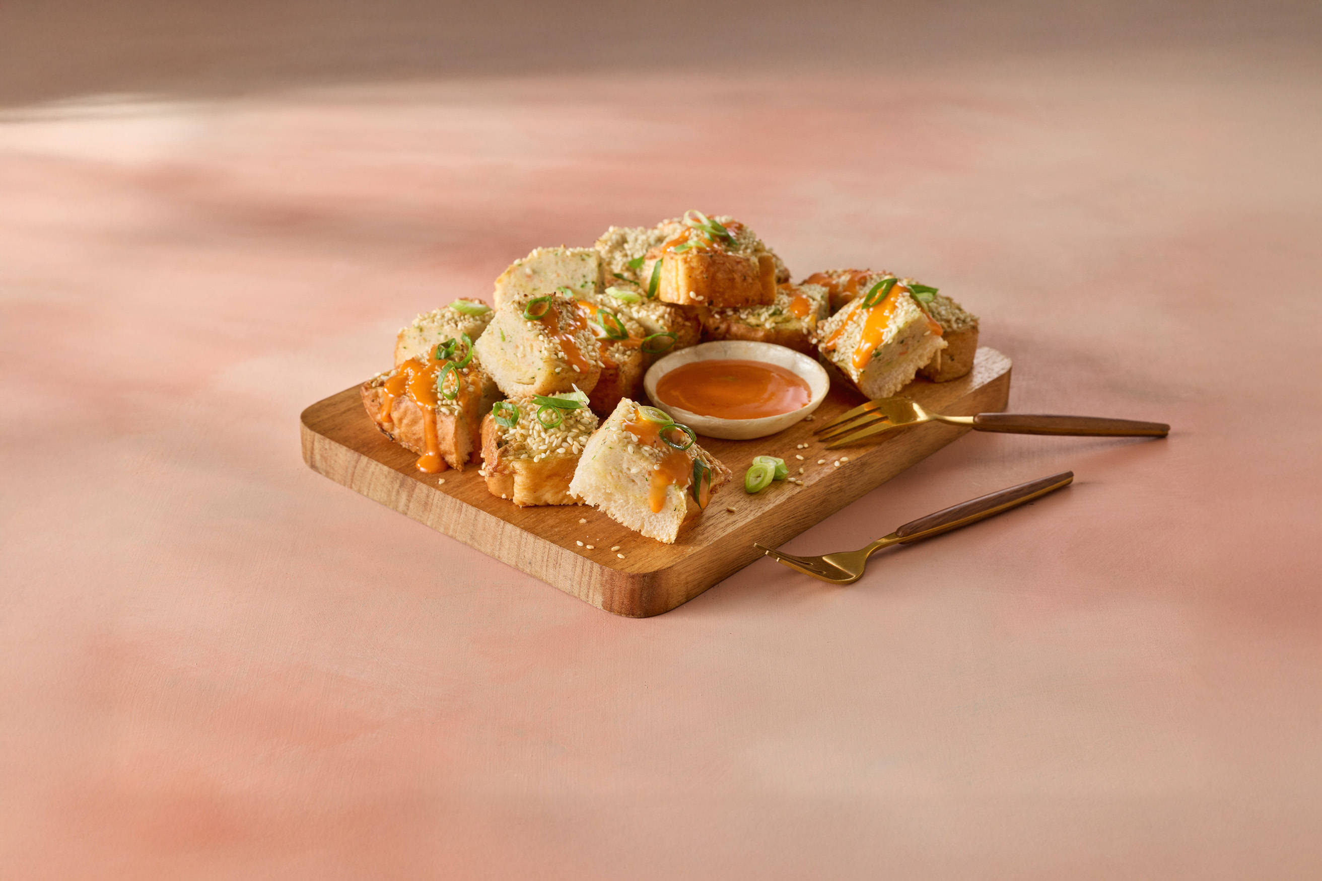 Sesame Prawn Toast Garlic Bread Recipe