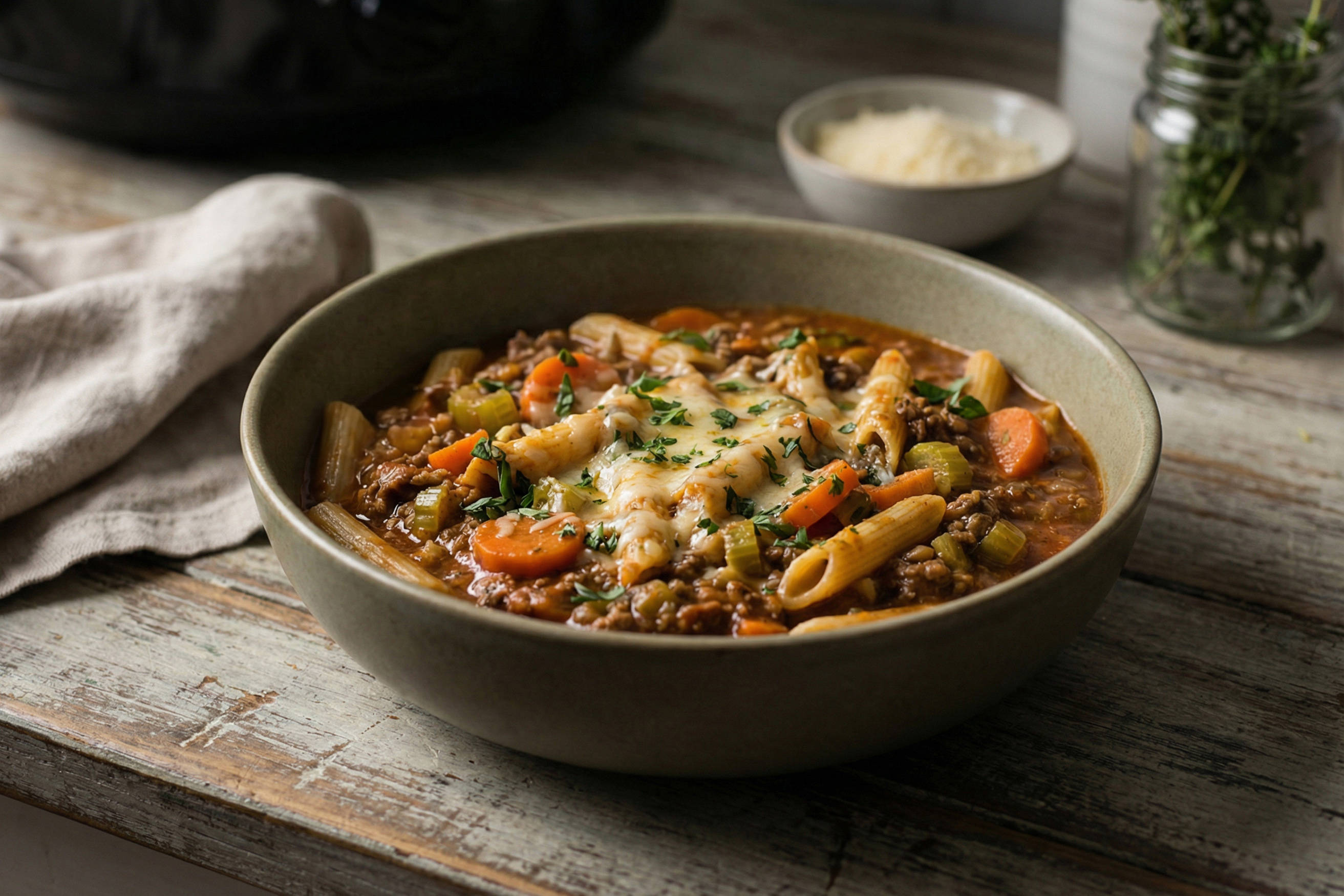 Slow Cooker Vegetable and Lentil Minestrone