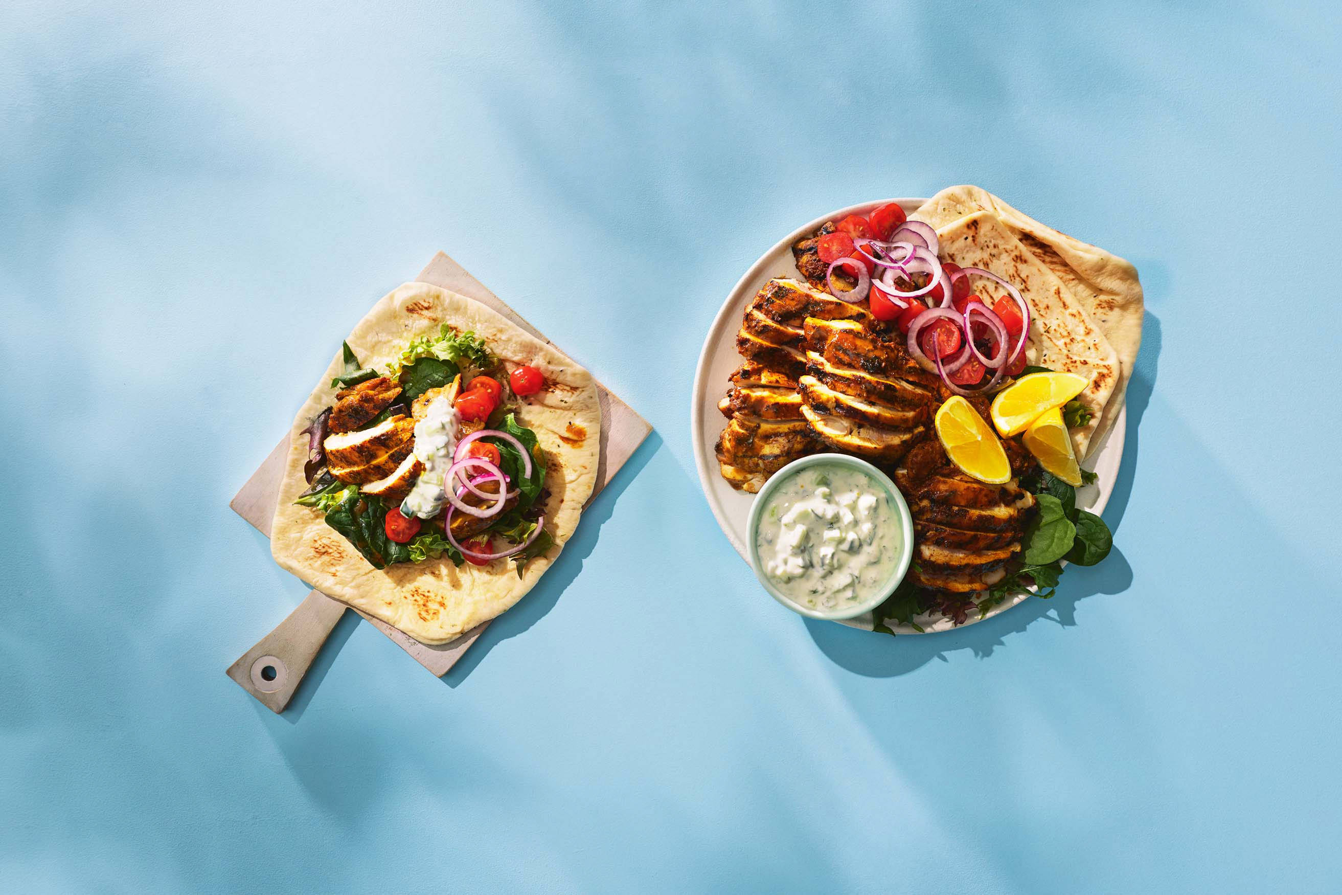 Tandoori Chicken with Raita and Flatbreads Recipe