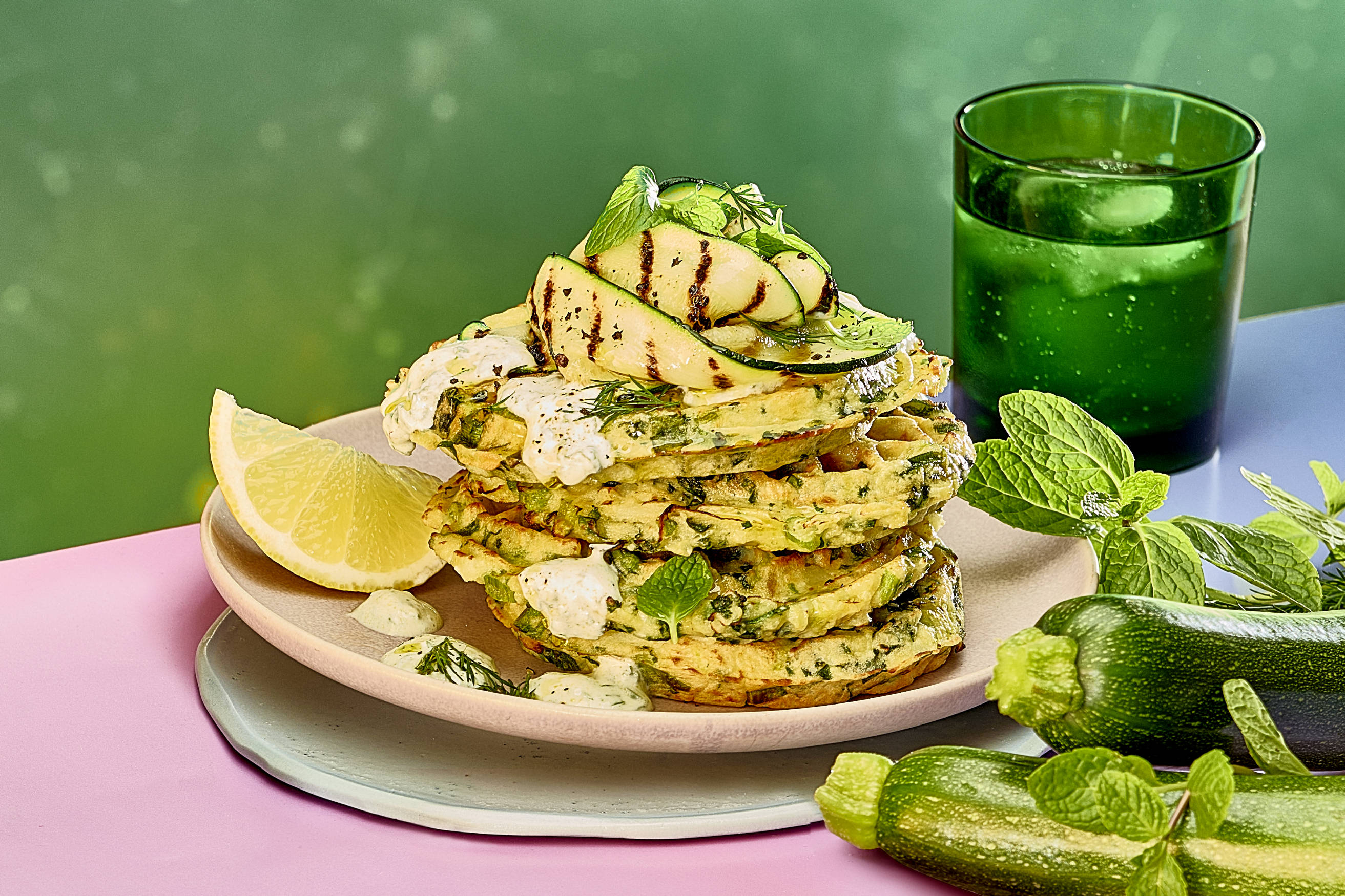 Fetta and Zucchini Waffles Recipe