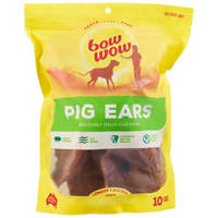 Gourmet Dog Treats Bow Wow Pigs Ears 10 Pack