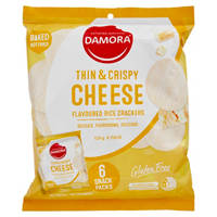 Damora Thin & Crispy Cheese Rice Crackers 6 Pack 120G