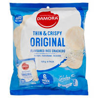Damora Thin & Crispy Original Rice Crackers 6 Pack 120G