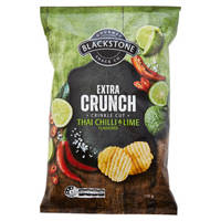Blackstone Gourmet Snack Co. Thai Chilli & Lime Extra Crunch Flavoured Deli Style Potato Chips 175G