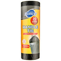 Power Force Handle Tie Garbage Bags 20 Pack