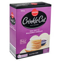Damora Crinkle Cut Rice Crackers Sea Salt & Balsamic Vinegar 100G