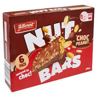 Hillcrest Choc Peanut Nut Bars 6 Pack 210G