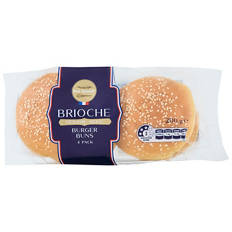 Sliced Brioche Burger Buns with Sesame Seeds 4 Pack 200g