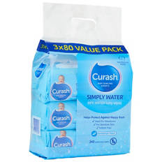 Baby Wipes Simply Water 3 x 80 Pack