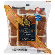 Carrot Cake Hot Cross Buns 4 Pack 300g