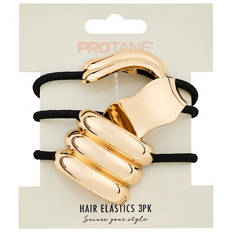 Metallic Gold Hair Elastics 3 Pack