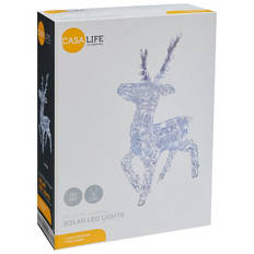 LED Solar Acrylic Look Reindeer Light