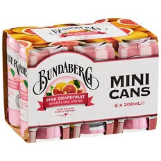 Pink Grapefruit Mini Cans 6 Pack 200ml