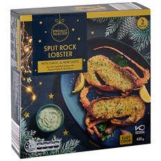 Split Rock Lobster with Garlic & Herb Sauce 450g