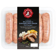 Pork Sausage with Balsamic and Caramelised Onion