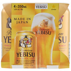 Yebisu Premium Japanese Lager 4 x 350ml