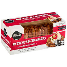 Damora Specialty Cracker Hazelnut Cranberry 100g