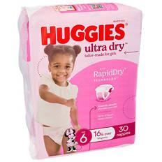 Girls Size 6 Junior Nappies 30 Pack