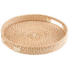 Natural Rattan Serving Tray or Cutlery Caddy