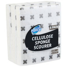 Cellulose Sponge with Scourer Black/White 6 Pack