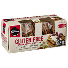 Gluten Free Specialty Crackers Raisin and Pumpkin 100g