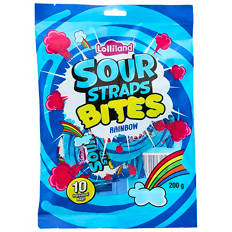 Sour Strap Bites Rainbow 200g