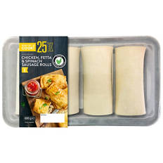 Chicken, Fetta and Spinach Sausage Rolls 600g
