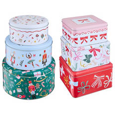 Festive Cake Tins 3 Piece Set