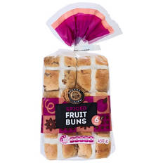 Spiced Fruit Buns 6 Pack 450g