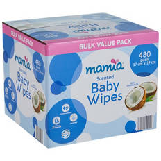 Scented Baby Wipes with Coconut Oil 6x80 Pack