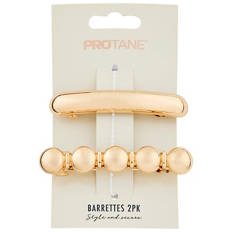 Metallic Gold Hair Barrettes 2 Pack