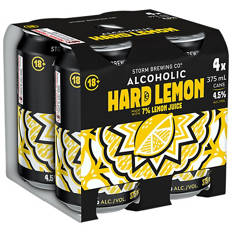 Alcoholic Lemon 4.5% Can 4 Pack 375ml